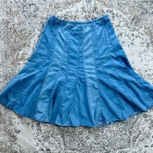 Westbound Light Blue A-Line Denim Skirt